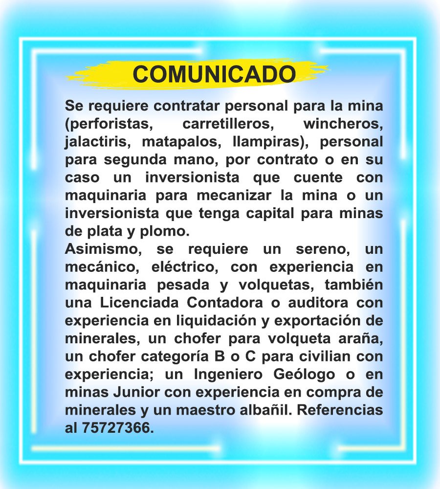 Requerimiento de Personal Radio Kollasuyo