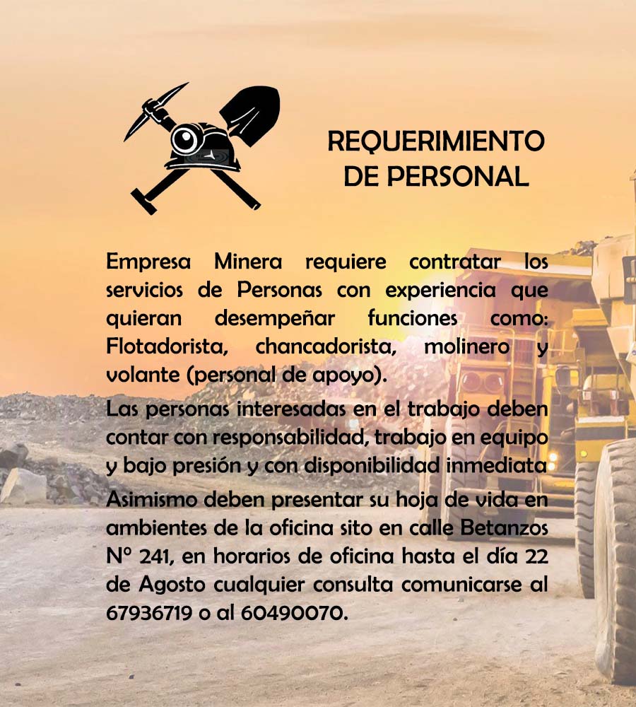 Requerimiento de Personal Radio Kollasuyo