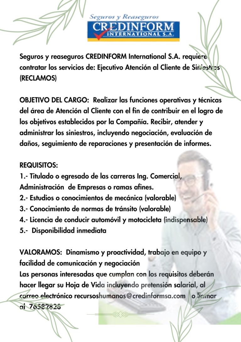 Requerimiento de personal CREDINFORM Radio Kollasuyo