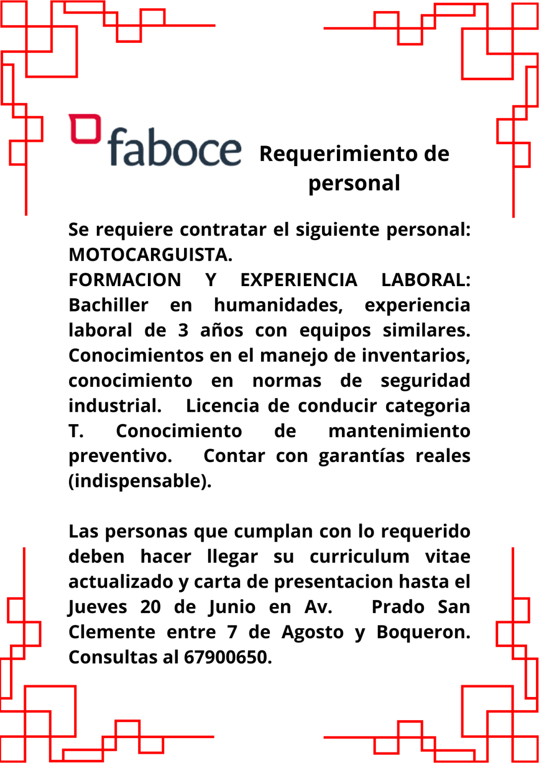 Requerimiento de personal Radio Kollasuyo